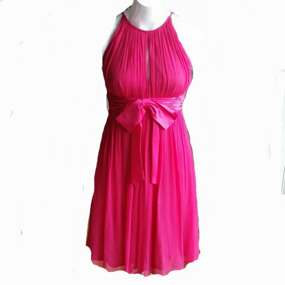 Maggy London Raspberry Pink Color Cocktail/Formal Silk  Dress Size 4 Pet…